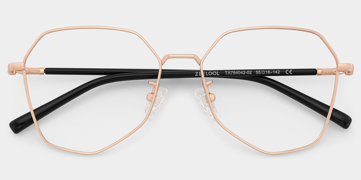 Bivins Geometric Gold Thin Frame Glasses | Zeelool2