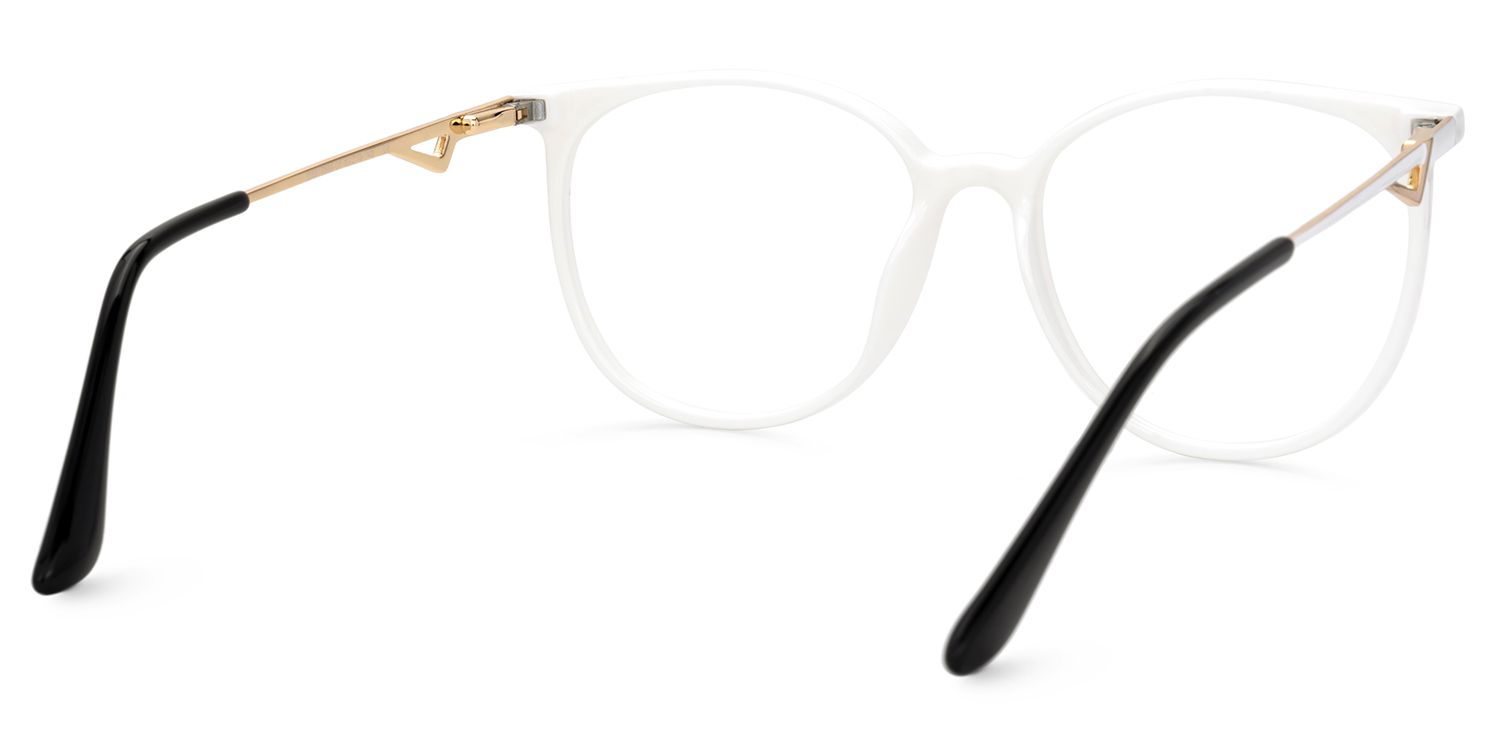 Chanty Round White Thin-Frame Glasses | ZEELOOL3