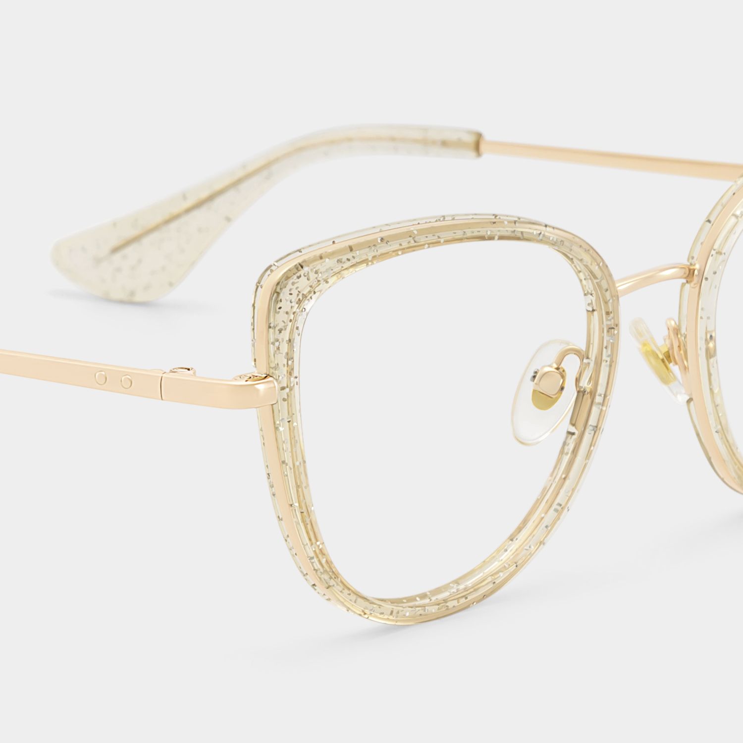Celine Bling Cat-eye Translucent Gold Frame Glasses | ZEELOOL5