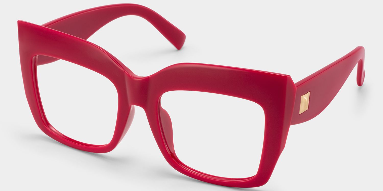 Alberta Cat-Eye Glasses with Red Frames2