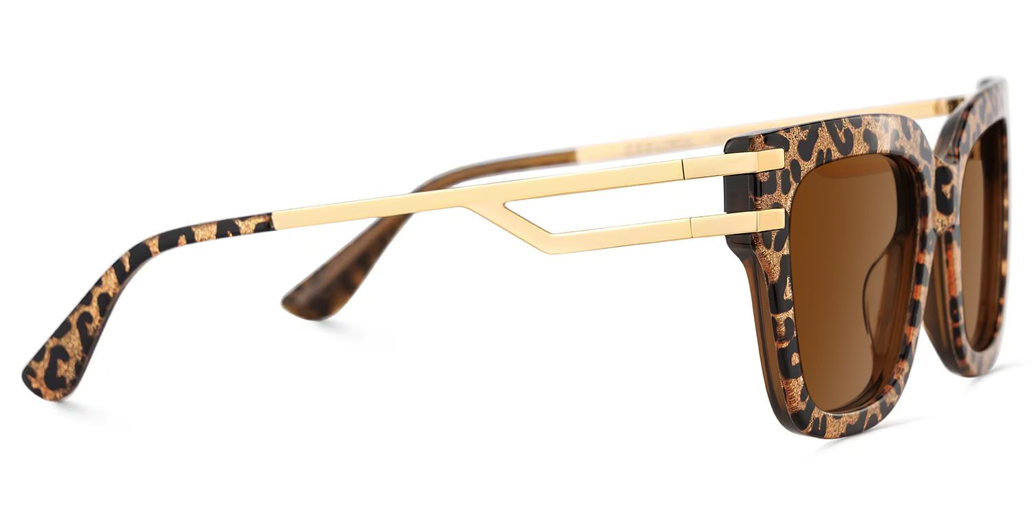Lidia Leopard Square Polarized Sunglasses for Driving | ZEELOOL3