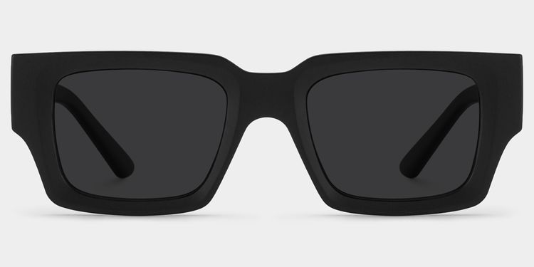 Garza Black Rectangle Sunglasses