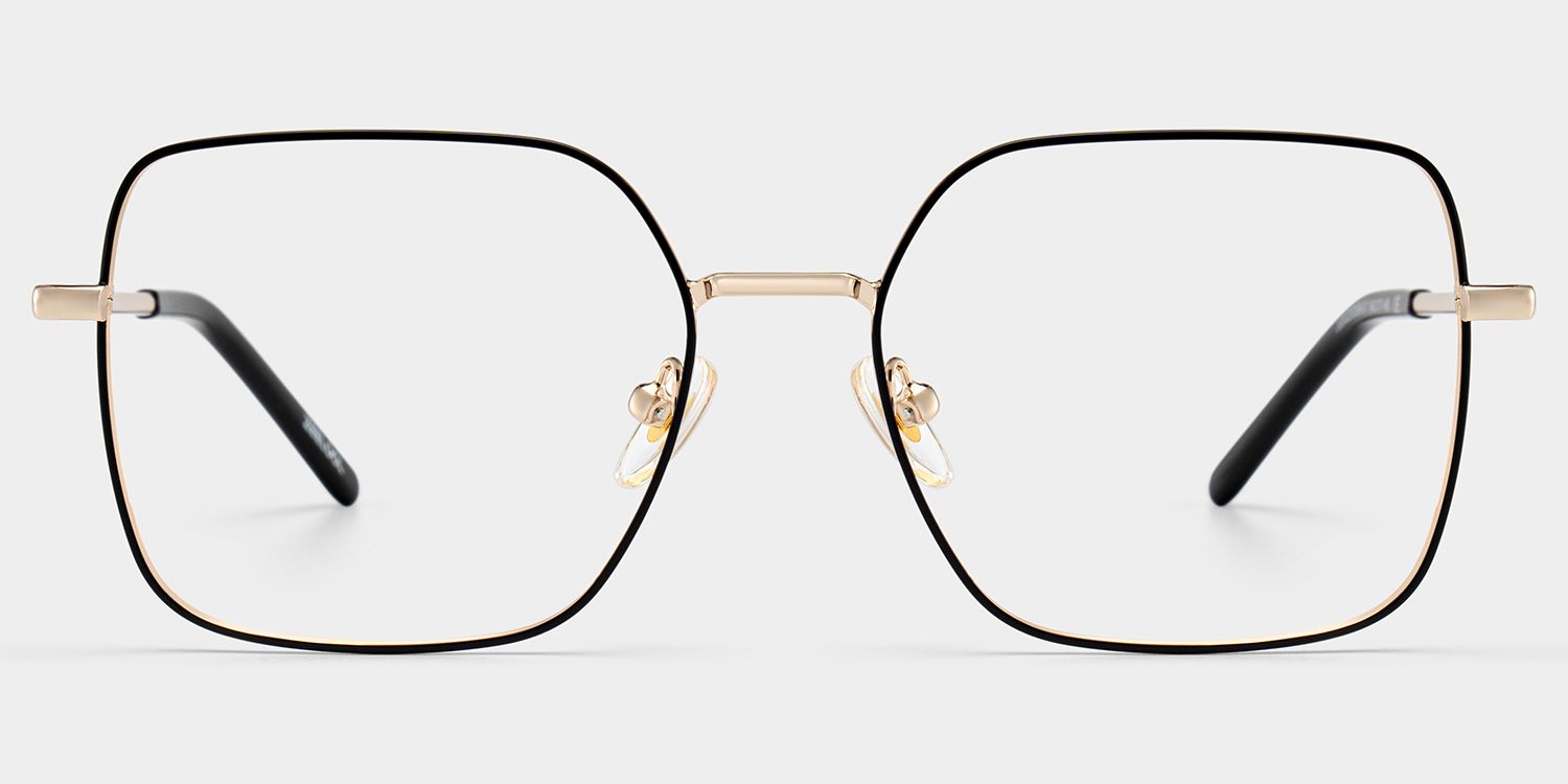 Abigail Black Thin Metal Frame Glasses with Square Shape | ZEELOOL0