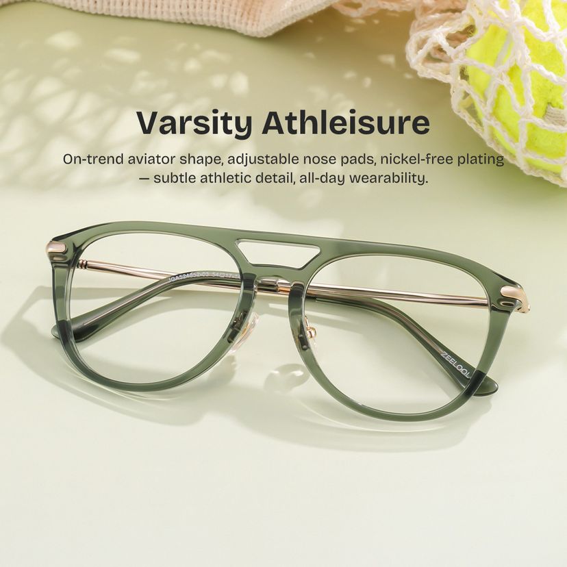 Isabelle Green Aviator Glasses