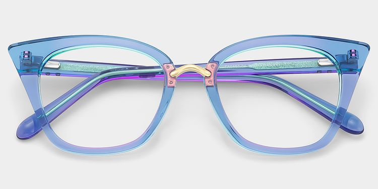 Martha Light-Blue Cat eye Glasses