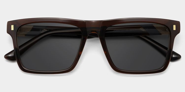 Henry Brown Rectangle Sunglasses
