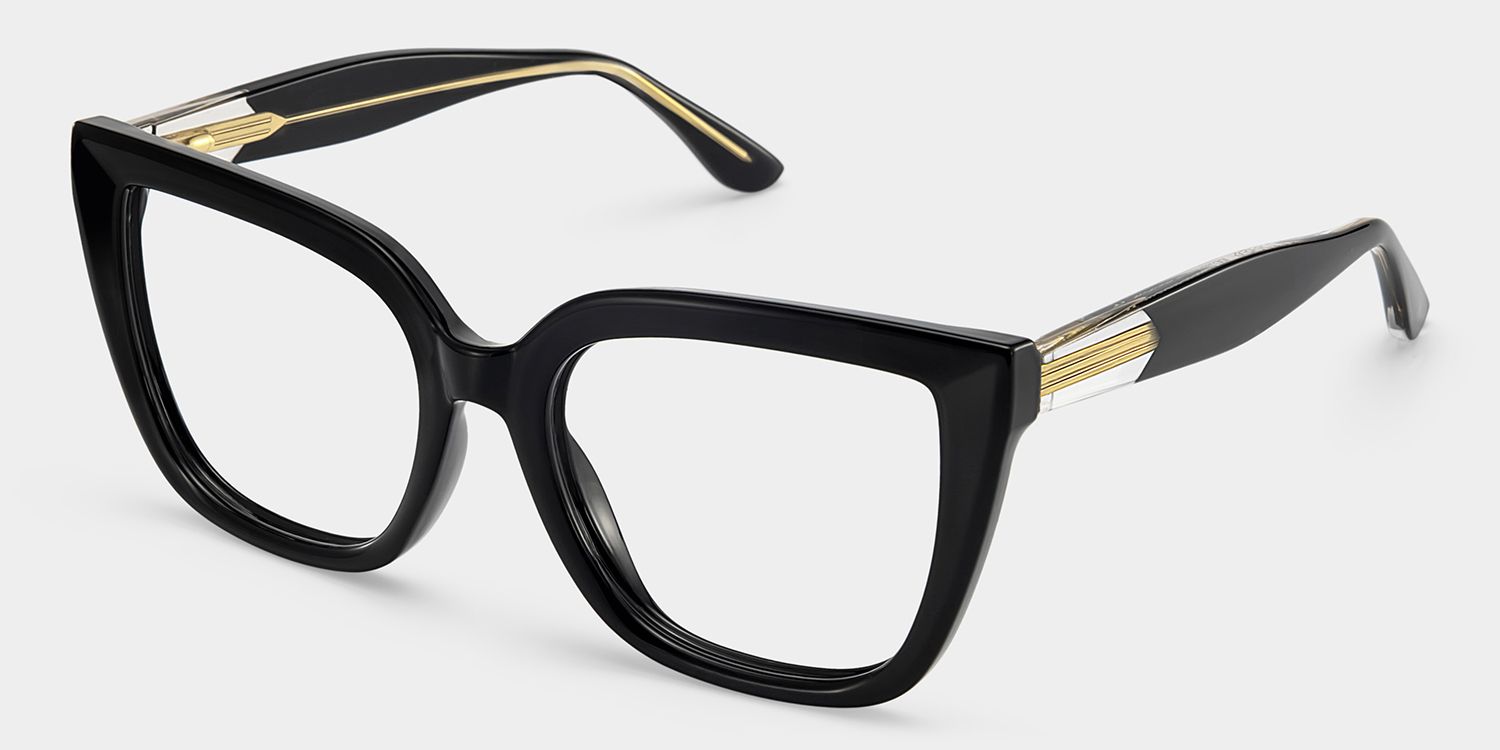 Mirta Square Black Glasses | Zeelool Glasses2