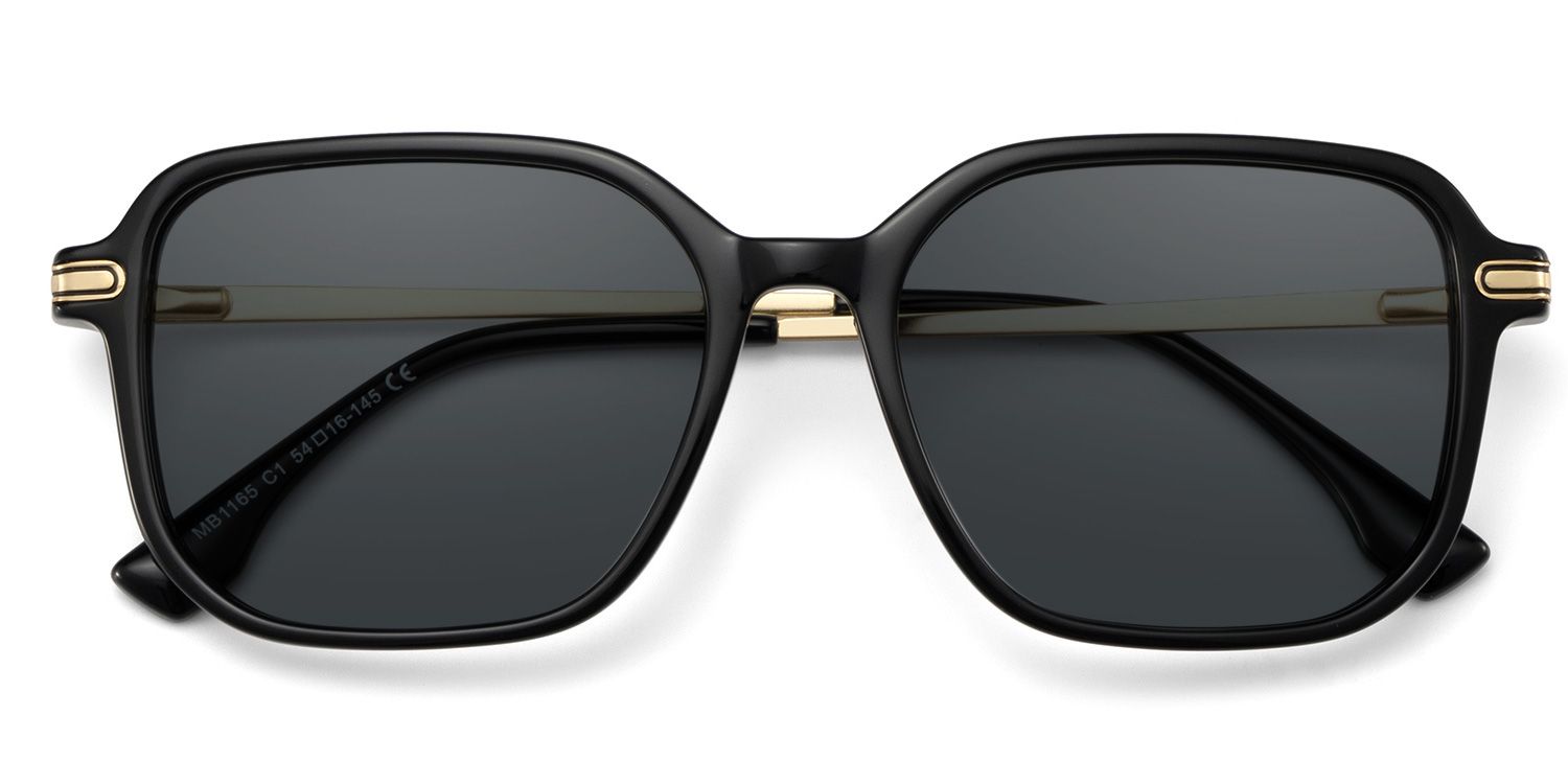 Jetson Rectangle Black Prescription Sunglasses | ZEELOOL1