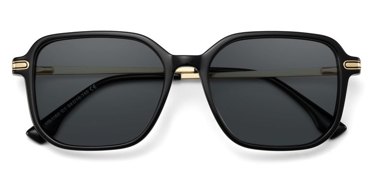 Jetson Black Rectangle Sunglasses