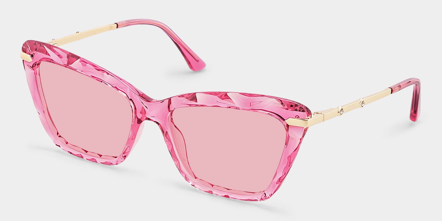 Juliet Rectangle Style Pink Frame Sunglasses | ZEELOOL2