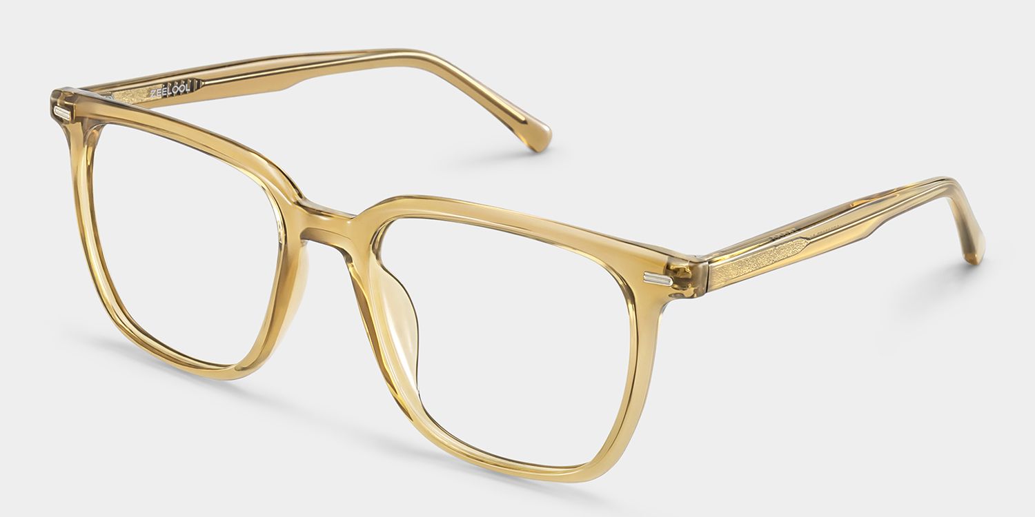 Eliza Clear Beige Glasses with Square Frames | ZEELOOL3