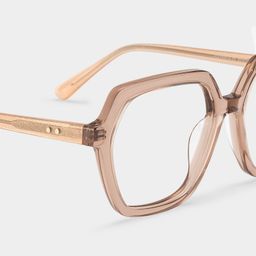 Devon Beige Geometric Glasses5