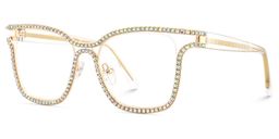 Shine Gold Square Glasses3