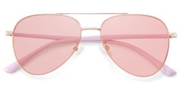 Paige Rose-Gold Aviator Sunglasses3