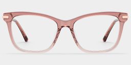 Eliot Clear Pink Rectangle Glasses1