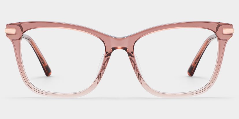 Eliot Clear Pink Rectangle Glasses