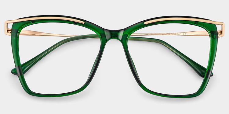 Krystle Green Square Glasses