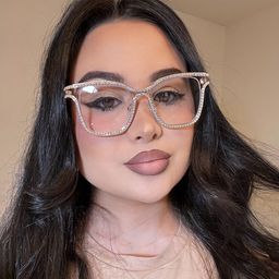 Shine Gold White Square Glasses6