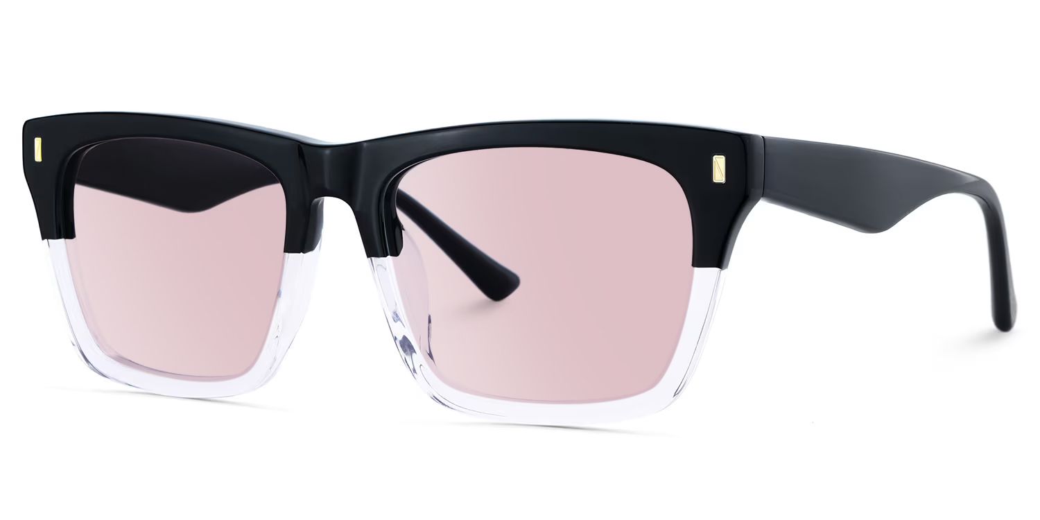 Brookins Rectangle Style Black Clear Frame Sunglasses | ZEELOOL2