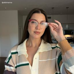 Nathan Red Browline Glasses6