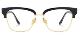 Ellis Black Gold Browline Glasses2