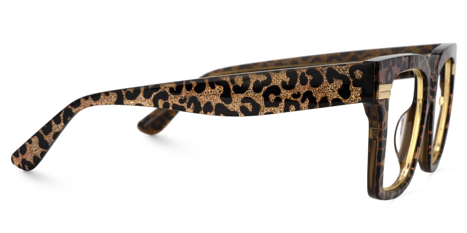 Taylor Square Gold Leopard Frame Glasses for females4