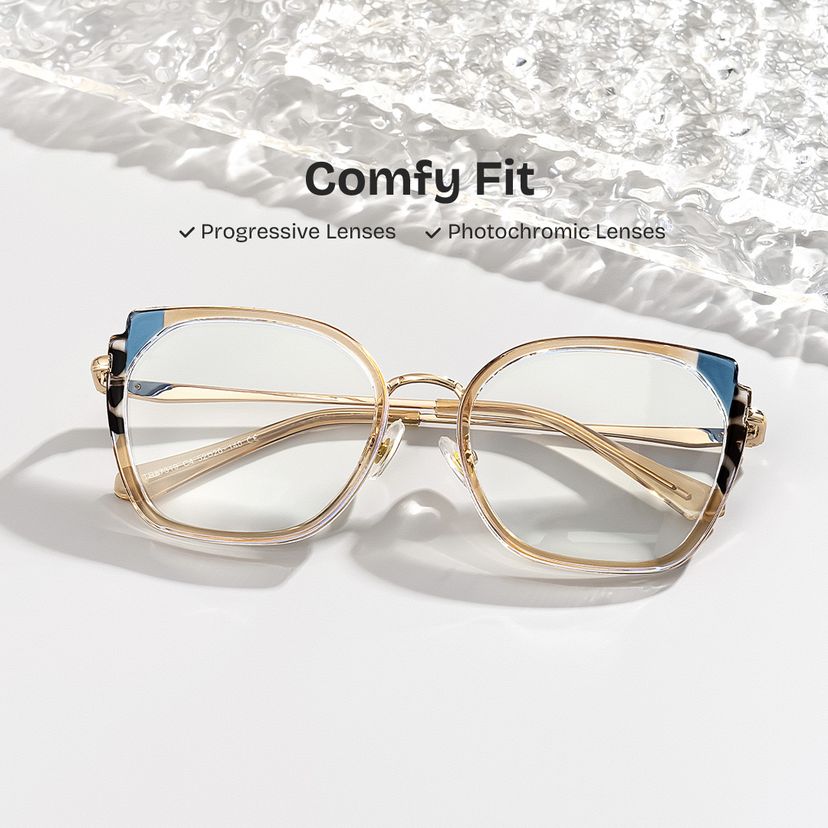 Murcia Beige Square Glasses