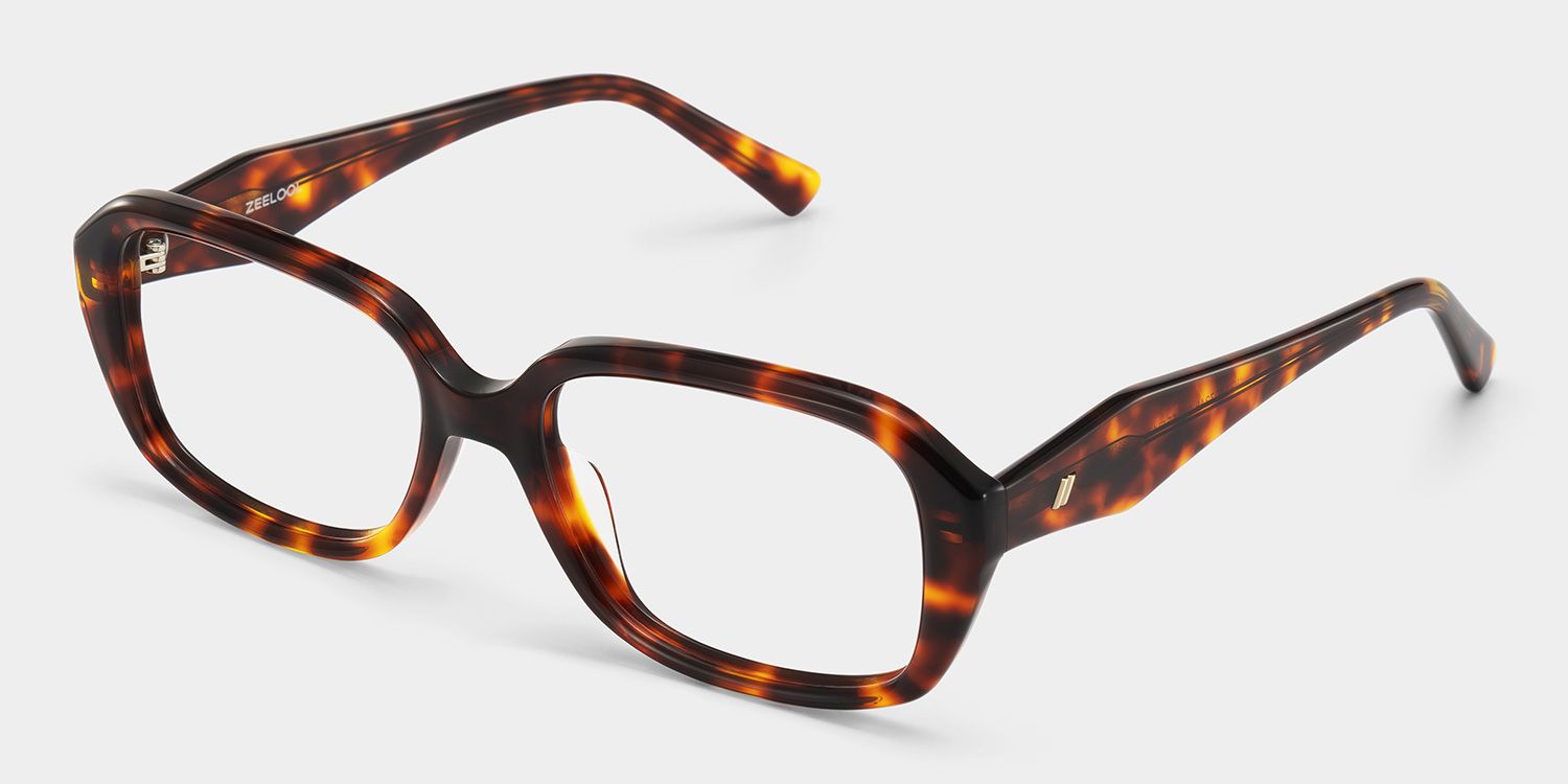 Rowan Brown Tortoise Rectangle Glasses for Women | ZEELOOL3