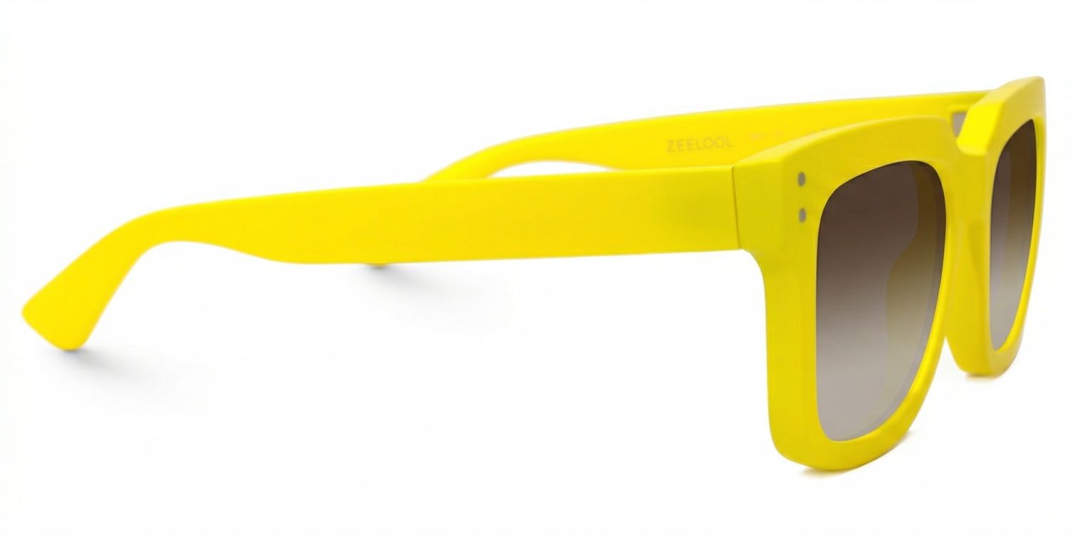 Liizbeett Square Yellow Prescription Sunglasses | ZEELOOL2