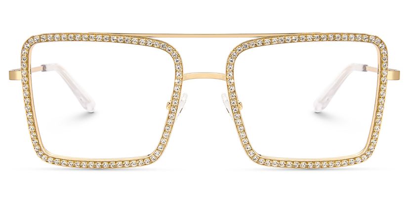 Diva Gold Square Glasses