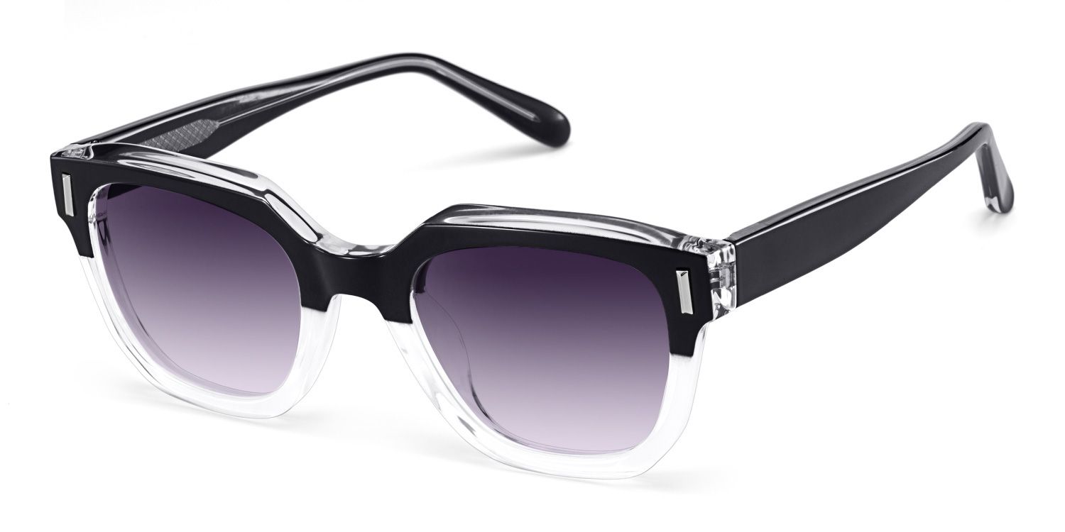 Nia Black Clear Square Sunglasses to Frame Your Face | ZEELOOL2
