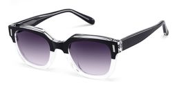 Nia Black Clear Square Sunglasses2
