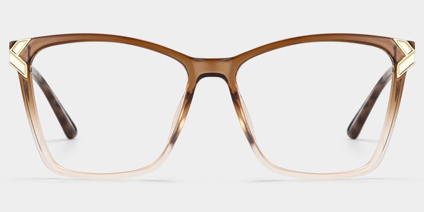 Tricee Brown Square Glasses