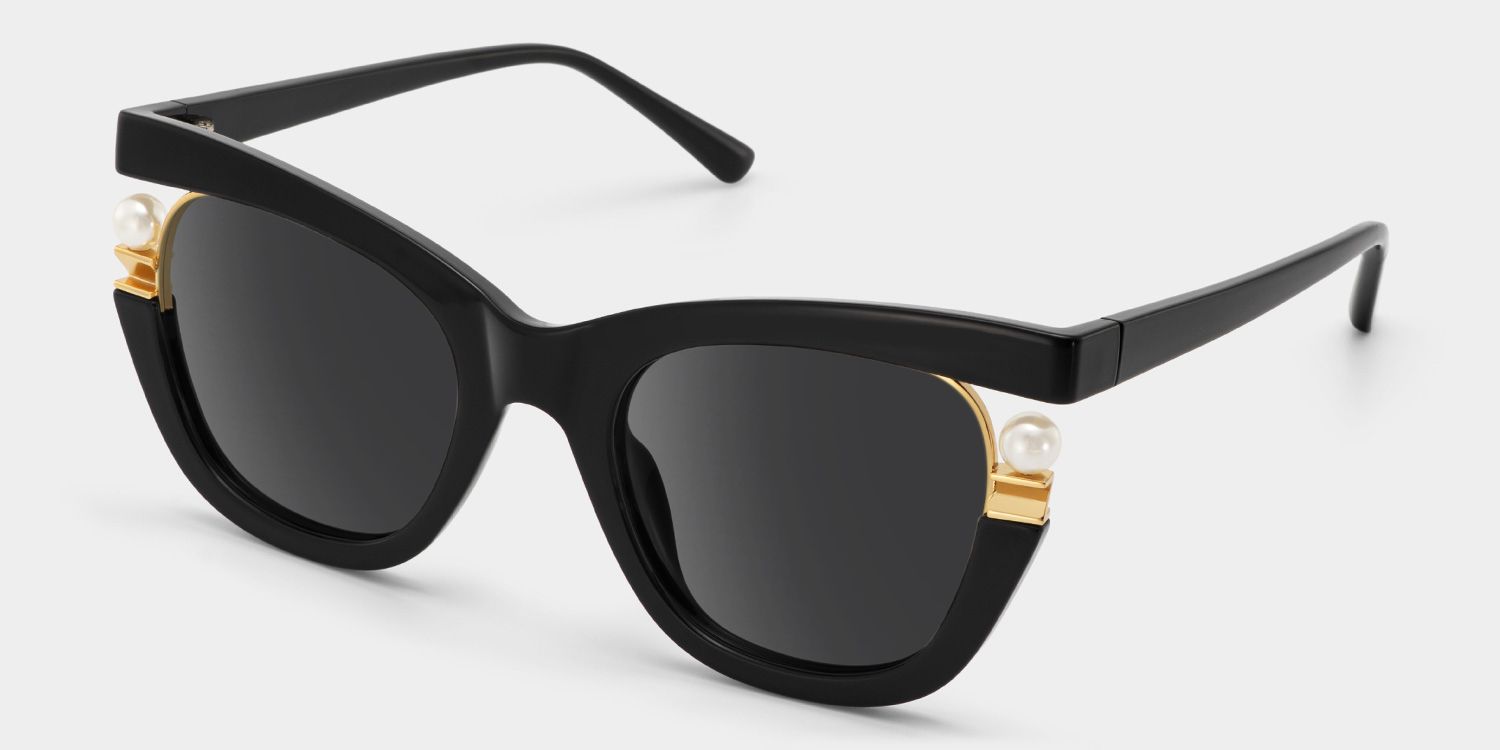 Pearl Black Cat Eye Polarized Sunglasses for Driving | ZEELOOL2