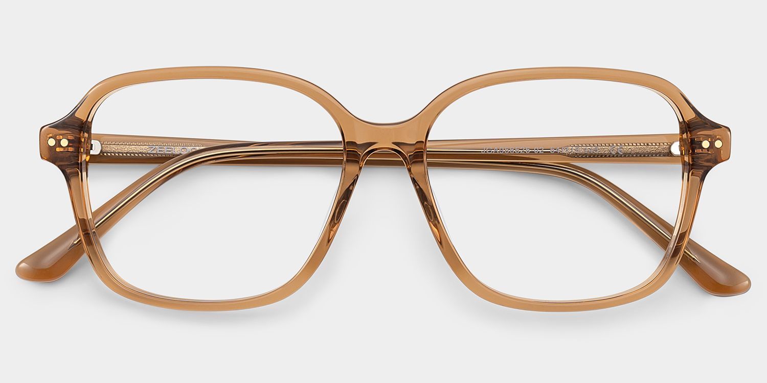 Clementine Clear Brown Square Glasses for Teenager | ZEELOOL2