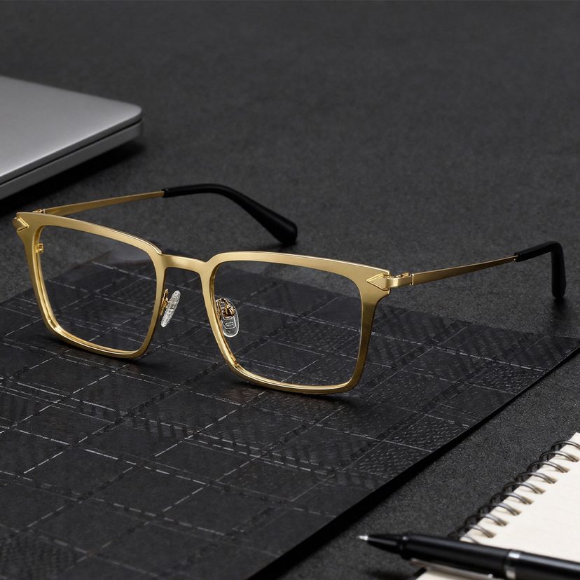 Chaney Gold Rectangle Glasses
