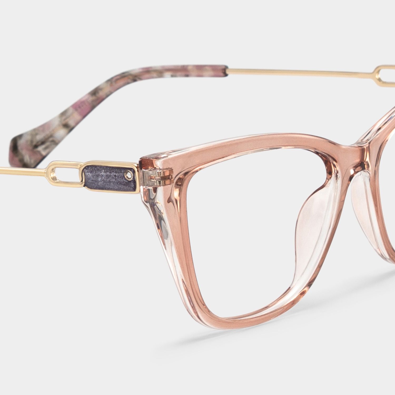 Celeste Beige Floral Cat Eye Glasses for Women | ZEELOOL5