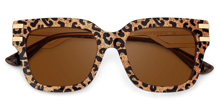 Lidia Leopard Square Sunglasses