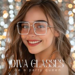 Diva Silver Square Glasses1