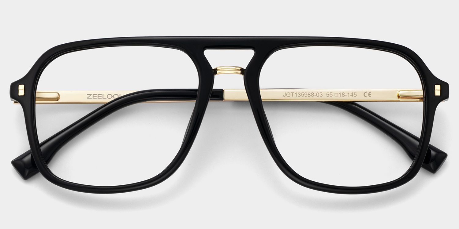 Kilworth Aviator Black Frame Glasses for Women and Men | ZEELOOL2