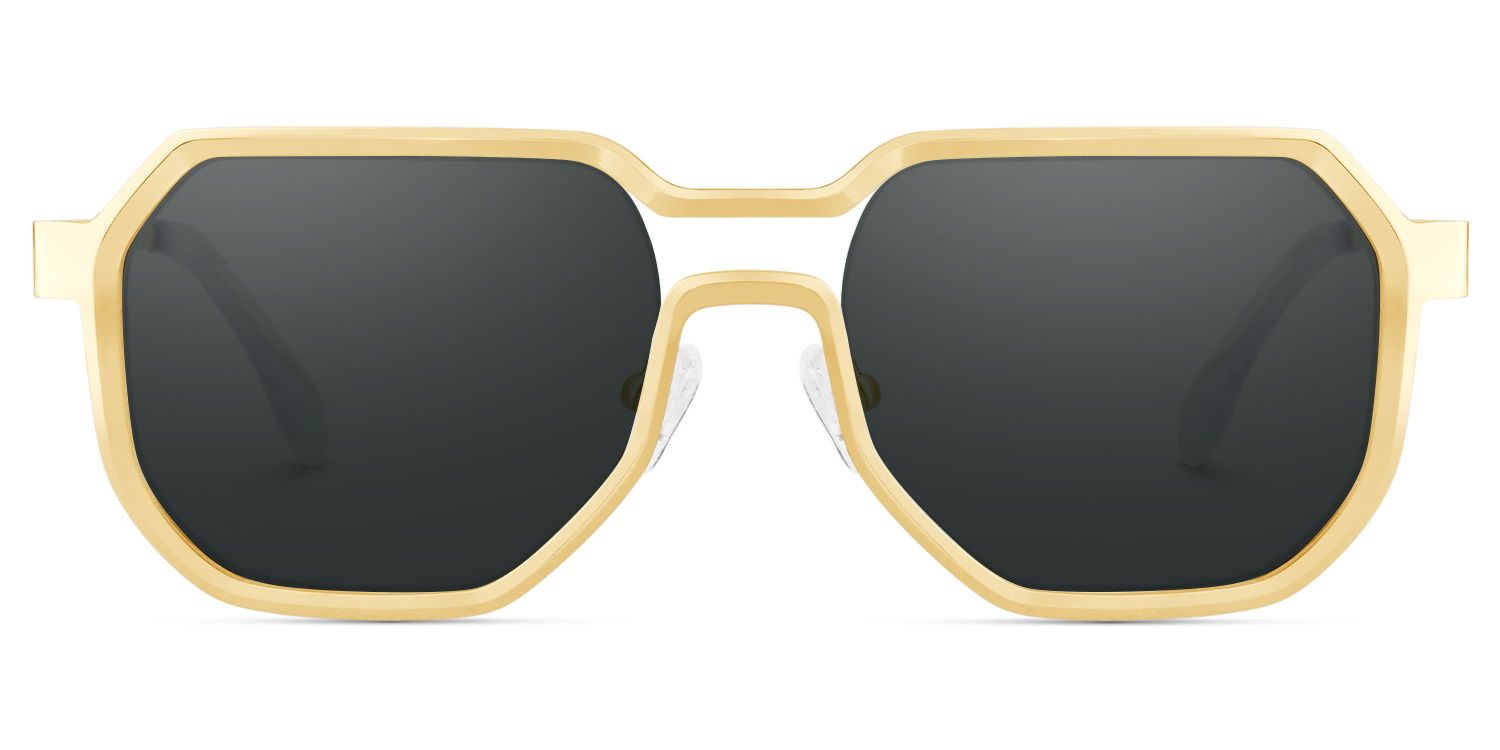 Hype Geometric Style Gold Frame Sunglasses | ZEELOOL1