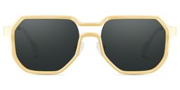 Hype Gold Geometric Sunglasses1