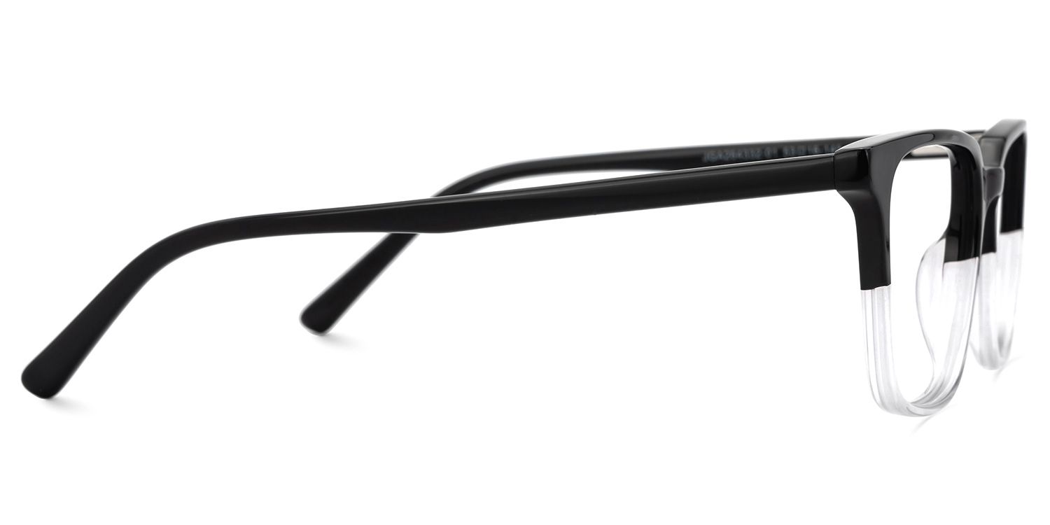 Barnhill Acetate Square Black-Clear Frame Glasses | Zeelool2