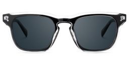 Liam Black Clear Rectangle Sunglasses0