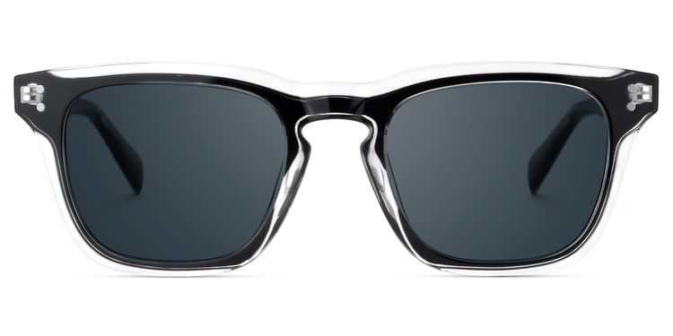 Liam Black Clear Rectangle Sunglasses