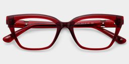 Quincy Red Cat eye Glasses2