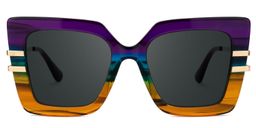Poutine Multicolor Square Sunglasses0