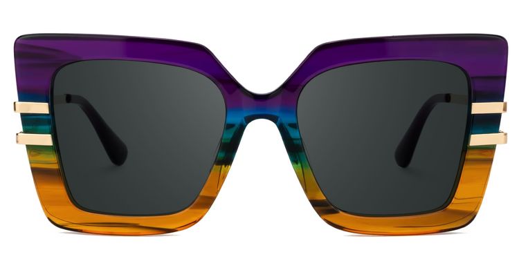 Poutine Multicolor Square Sunglasses
