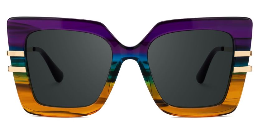 Poutine Multicolor Square Sunglasses