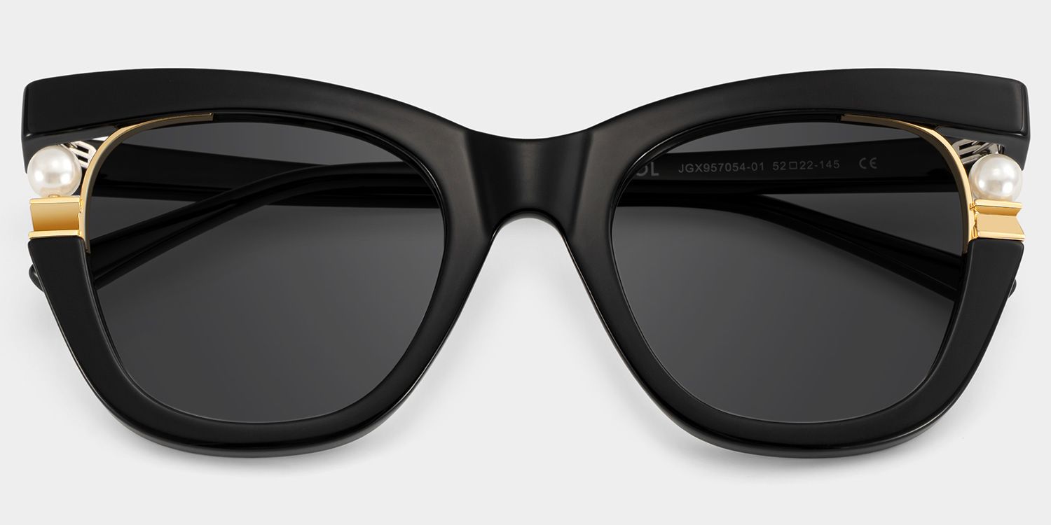 Pearl Black Cat Eye Polarized Sunglasses for Driving | ZEELOOL1